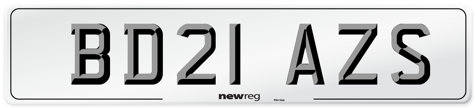 BD21 AZS Number Plate from New Reg